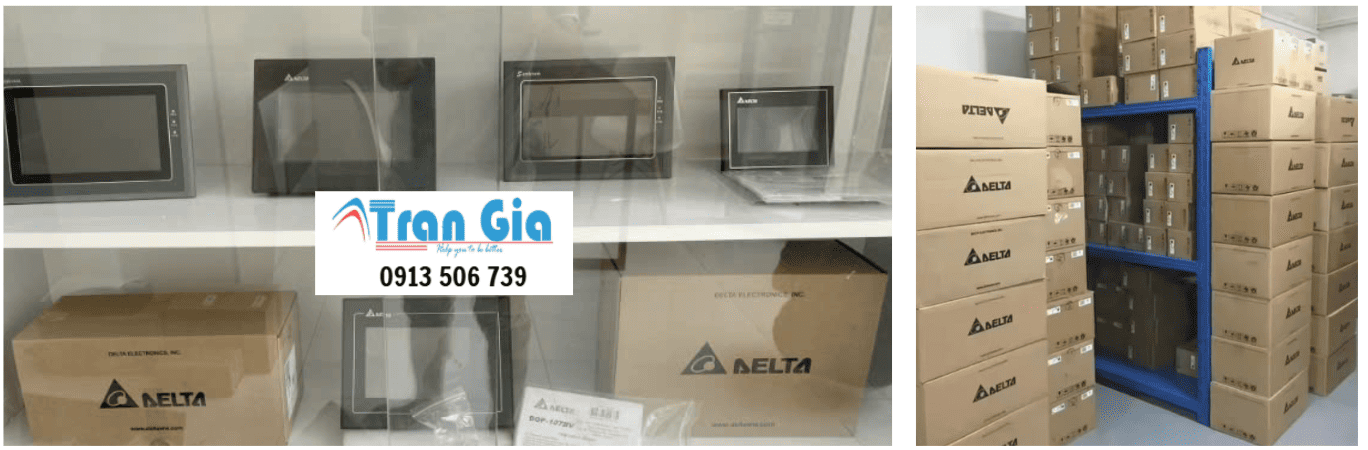 Hình ảnh kho hàng màn hình Delta tại Trần Gia Automation 