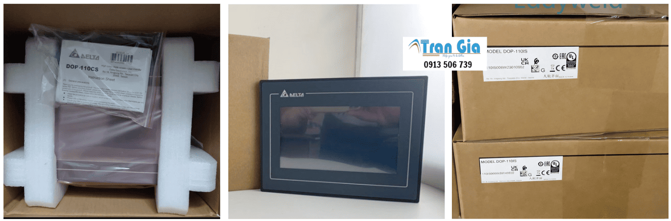 Hình ảnh kho hàng màn hình Delta tại Trần Gia Automation 