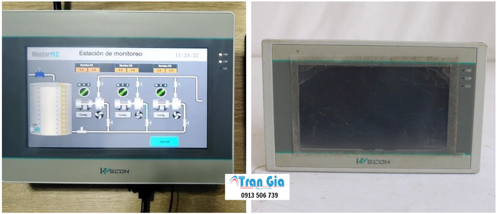 Trung tâm bảo hành, sửa màn hình cảm ứng Wecon 4.3 inch lỗi hiển thị loang mờ