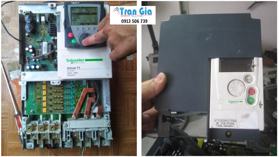 Sửa biến tần Schneider báo lỗi F015 (Mất 3 pha ngõ ra) và cách sửa, xử lý lỗi nhanh chóng, uy tín