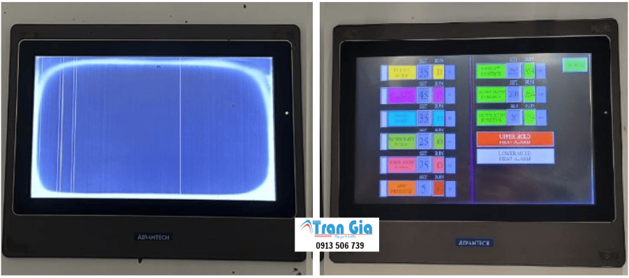 Hình ảnh một số màn hình HMI đang được sửa chữa tại Trần Gia Automation