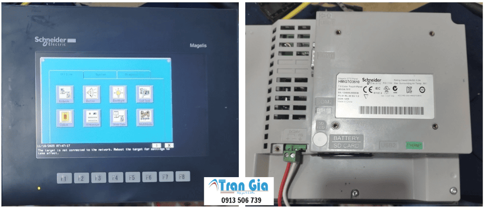 Thay linh kiện, bảo hành, sửa chữa màn hình HMI Schneider không hiển thị, bấm không ăn cam kết hết lỗi